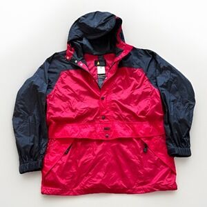 Vintage REI Rain‎ Jacket Mens L Pullover Anorak Red Colorblock Gorpcore 90s Y2K